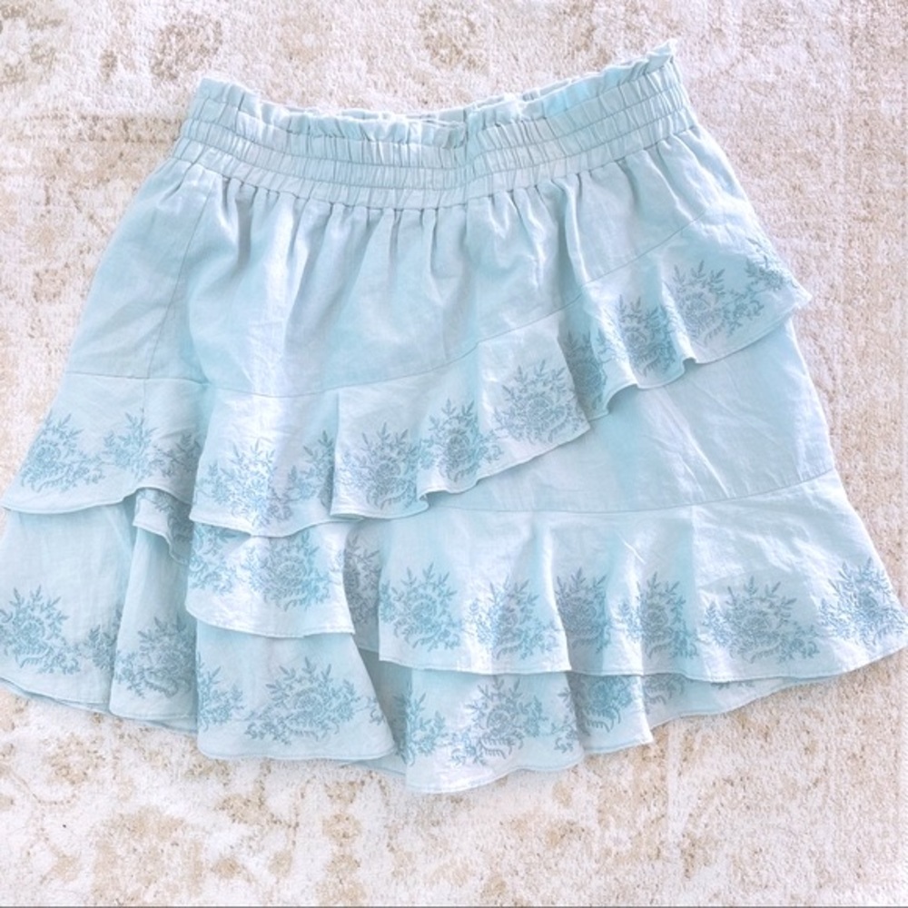 LSF Embroidered miniskirt light blue size medium